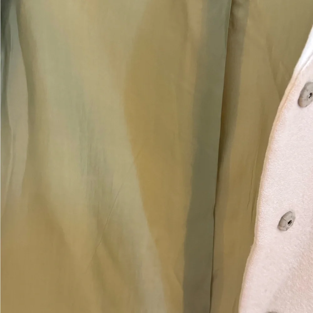 Vintage Moschino Ivory Cream white virgin wool crepe coat jacket mink collar 4 - Picture 9 of 13
